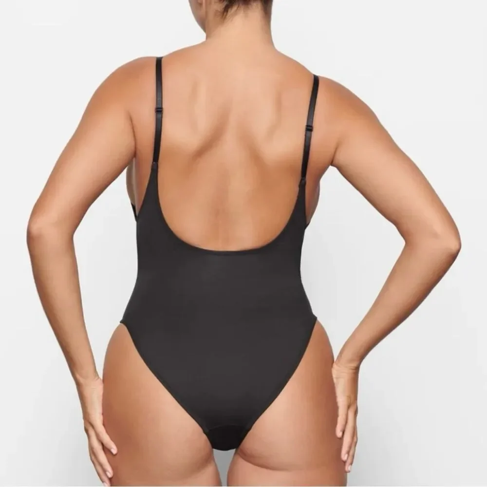 Black Scoop Neck One-Piece Swimsuit - Women's Swim